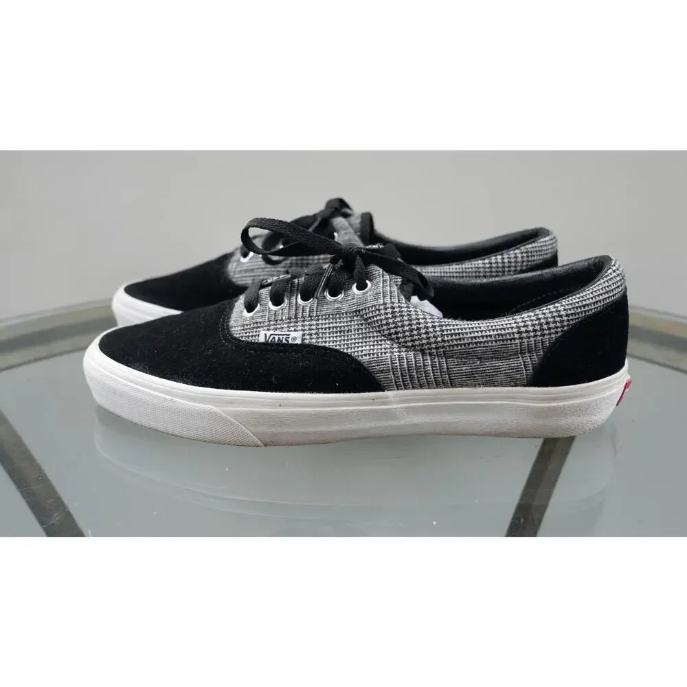 New Vans Era Black White Plaid Skate Shoes Men Size 10.5 / Womens‎ 12